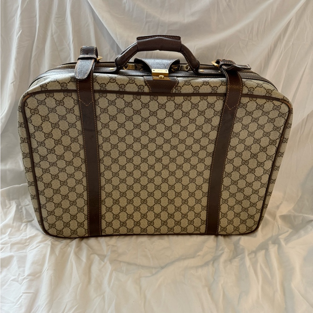 Vintage Gucci GG Monogram Suitcase 99-010-0523 – Lock & Keys Included